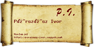 Pórszász Ivor névjegykártya